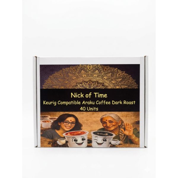Nick of Time Araku Coffee K-Cup Pods | Single Serve | 100% Arabica AA Grade Dark Roast | Enjoyed Across 14 Countries for 10+ Years | Araku, India | 40 Count